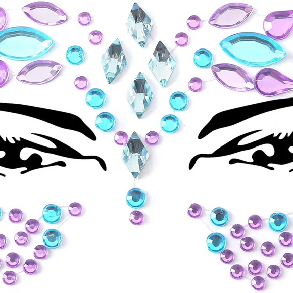 New 8 Pcs Face Jewels Rhinestone Face Gems Self Adhesive Body Crystal Stickers - Picture 7 of 10